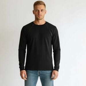 ComfyChemo Men's XL Adaptive Sweatshirt Black Soft Cotton Blend